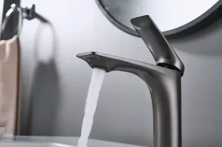 Смеситель для раковины Shevanik S9101T оружейная сталь